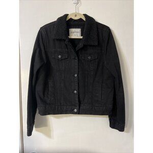 Women’s Reserve Fairfax Black Denim Wear ‎ Jean Jacket Large